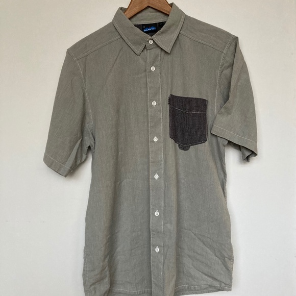 KAVU - grey on grey, SS button down, size S - Picture 1 of 4